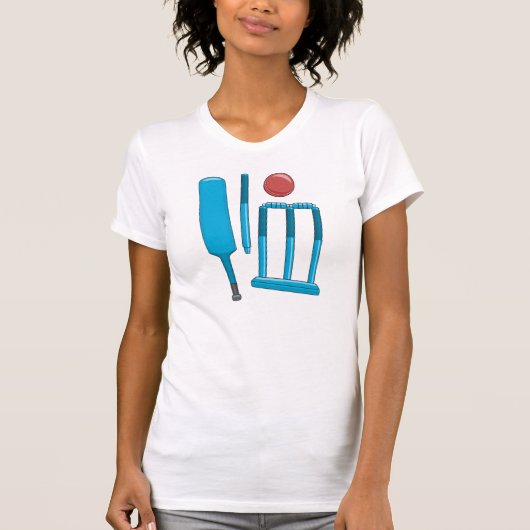 Le T-shirt des femmes réglées de cricket (Devant)