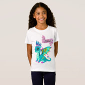 Le T-shirt des filles avec un dragon bleu (Devant entier)
