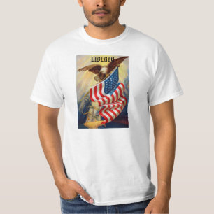 Le T-shirt des hommes avec Eagle défendant la