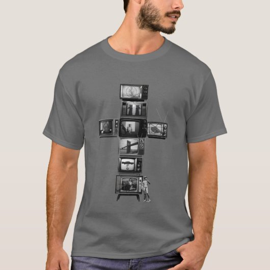 Le T-shirt des hommes croisés de télévisions (Devant)