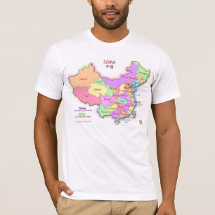 Le T-shirt des hommes de carte de la Chine