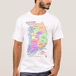 Le T-shirt des hommes de carte de la Corée