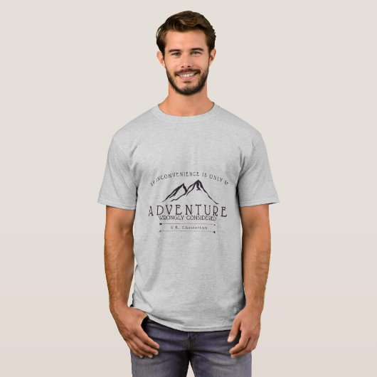 Le T-shirt des hommes de citation de Chesterton de (Devant entier)