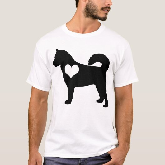 Le T-shirt des hommes de coeur de Malamute (Devant)