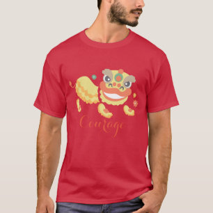 Le T-shirt des hommes de danse de lion de Jitaku