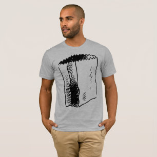 Le T-shirt des hommes de dessin de sac de papier