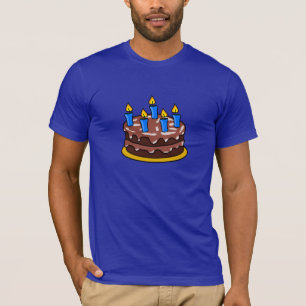 Le T-shirt des hommes de gâteau d'anniversaire