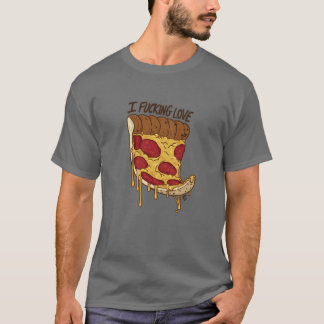 Le T-shirt des hommes de pizza d'amour