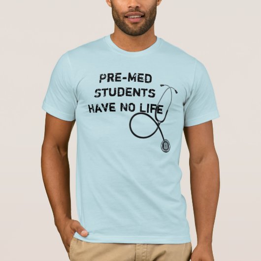 Le T-shirt des hommes de stéthoscope d'étudiant de (Devant)