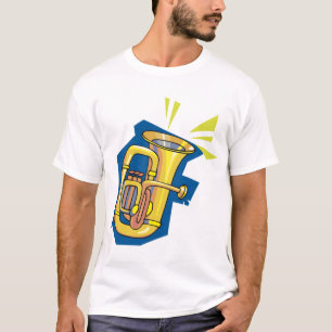Le T-shirt des hommes d'instrument de tuba