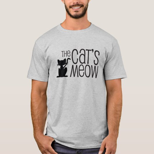 Le T-shirt des hommes gris du Meow du chat (Devant)
