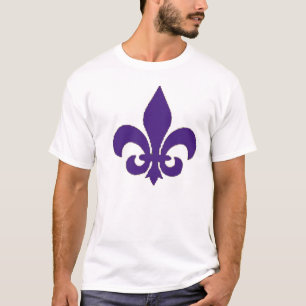 le T-shirt des hommes pourpres de fleur de lis