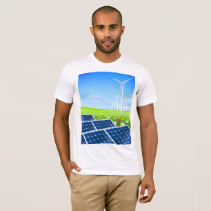 Le T-shirt des hommes solaire et d'énergie