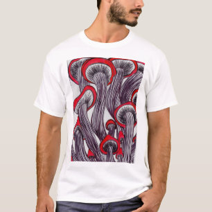 Le T-shirt des hommes Trippy de champignon