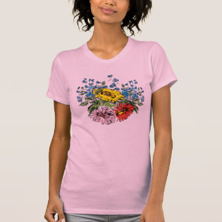 Le T-shirt des jolies de fleurs sauvages femmes de