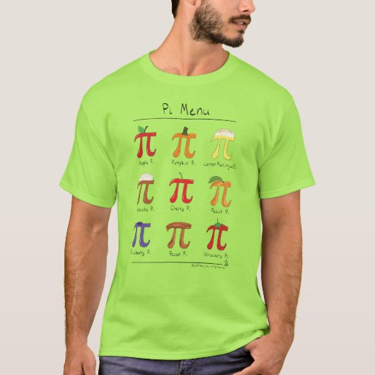 Le T-shirt des maths pi de menu de pi des hommes (Devant)