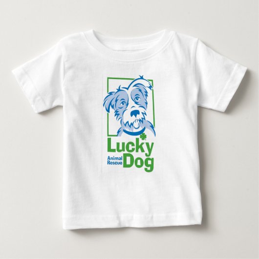 Le T-shirt du bébé chanceux de chien (Devant)