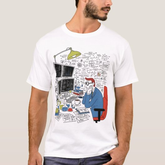 Le T-shirt du bureau amarré par un scientifique dé (Devant)