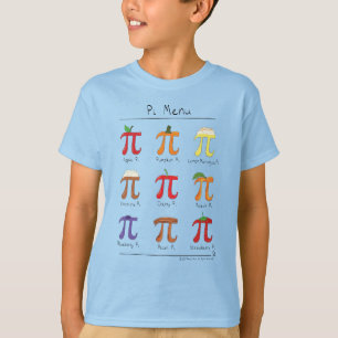 Le T-shirt du garçon des maths pi de menu de pi d