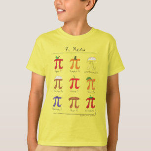 Le T-shirt du garçon des maths pi de menu de pi d