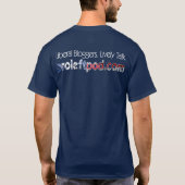 Le T-shirt foncé de base des hommes - la gauche, (Dos)