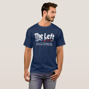Le T-shirt foncé de base des hommes - la gauche,