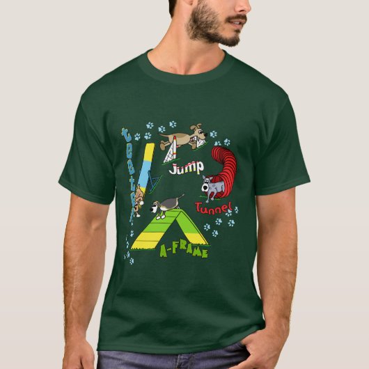 Le T-shirt foncé de l'enfant d'agilité de chien de (Devant)