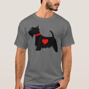 Le T-shirt foncé des hommes de coeur de chien de