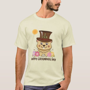 LE T-SHIRT GROUNDHOG JOUR DES HOMMES HEUREUX DU 2
