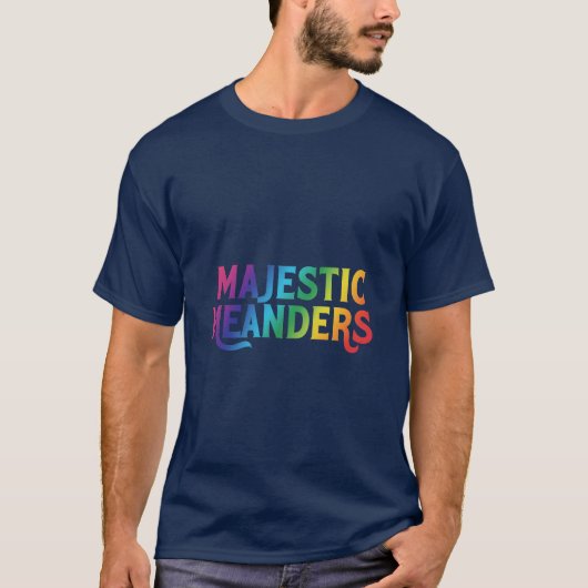 Le t-shirt "Majestic Meanders" présente un (Devant)