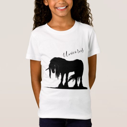 Le T-Shirt Mystique Unicorne Noire (Unicornes) (Devant)