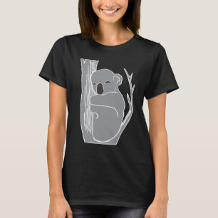 Le T-shirt noir des femmes somnolentes de koala