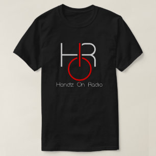 Le T-shirt noir des hommes/le logo et texte rouges