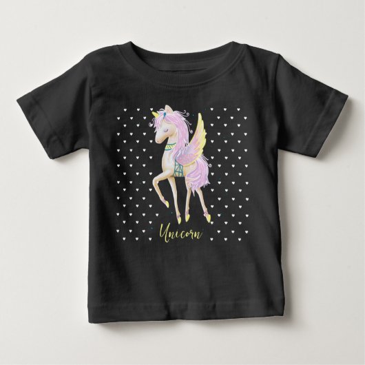 Le T-Shirt présente un design de licorne mignonne. (Devant)