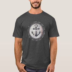 Le T-shirt sale d'Ancre des hommes nautiques de