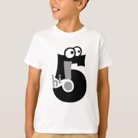 Le T-shirt salut des cinq enfants noir et blanc