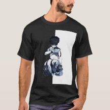 Le T-shirt unisexe des hommes foncés de cupidon