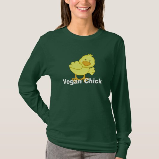 Le T-shirt végétalien des femmes de poussin (Devant)