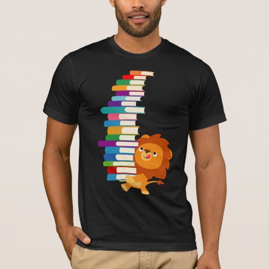 Le T-shirt vorace de lecteur (lion mignon de bande (Devant)