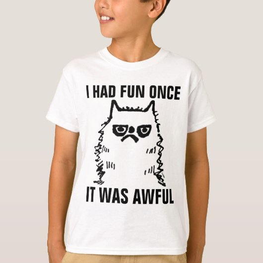 Le T-shirts grincheux de chat pour des garçons (Devant)