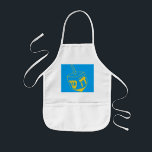 Le tablier des enfants de Dreidel de bleu et d'or<br><div class="desc">Ce tablier minuscule serait un grand cadeau de Chanukah,  ou obtenez-le pendant l'année arrondissent des métiers et des cadeaux.</div>