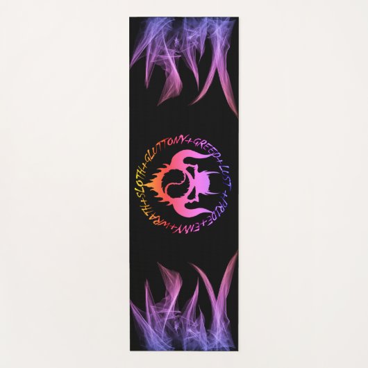 Le tapis de yoga des sept péchés capitaux en viole (Devant)