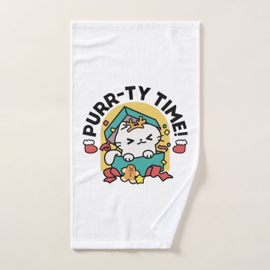 Le temps de la pub ! - Conception de Noël Festive  (Serviette à main)