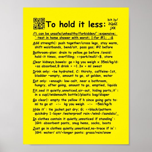 "Le tenir moins" petite affiche (Devant)