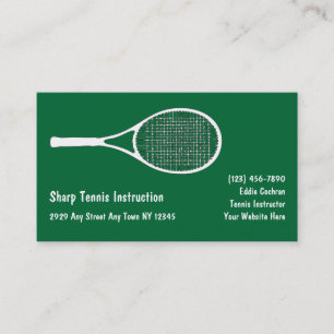 Le tennis folâtre des cartes de visite