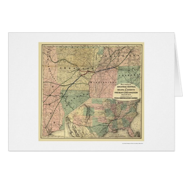 Le Texas et carte du nord-est 1872 de chemin de (Devant horizontal)