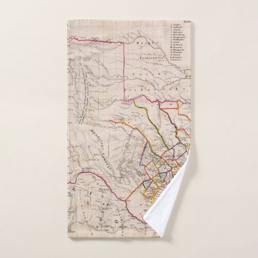 Le Texas et l'Oklahoma (Serviette à main)