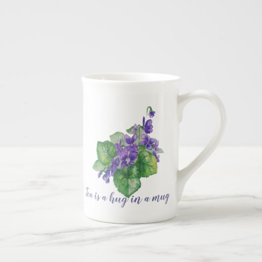 Le thé est un câlin dans une tasse Aquarelle Viole (Droite)