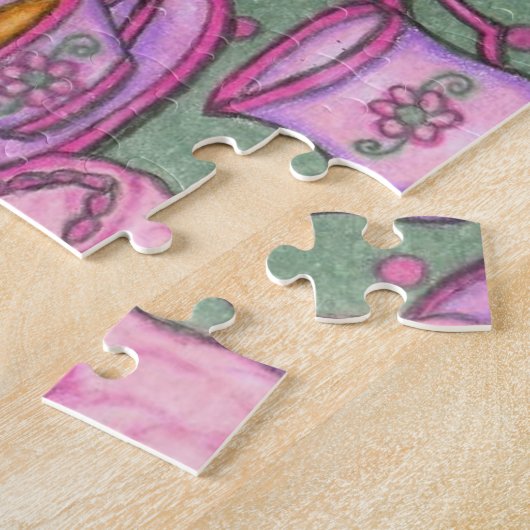 Le thé soutient le puzzle (Côté)