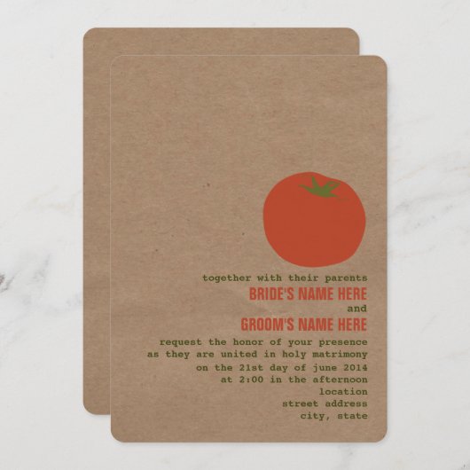 Le thème du marché des fermiers Mariage Invitation (Devant / Derrière)